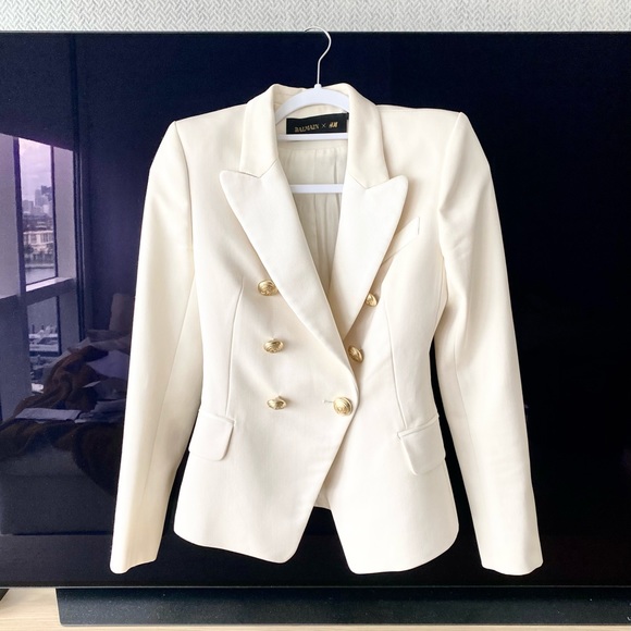 Balmain Jackets & Blazers - Balmain H&M White Blazer Gold Buttons - Near Perfect Condition